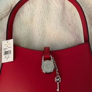 Michael Kors Red leather shoulder bag
